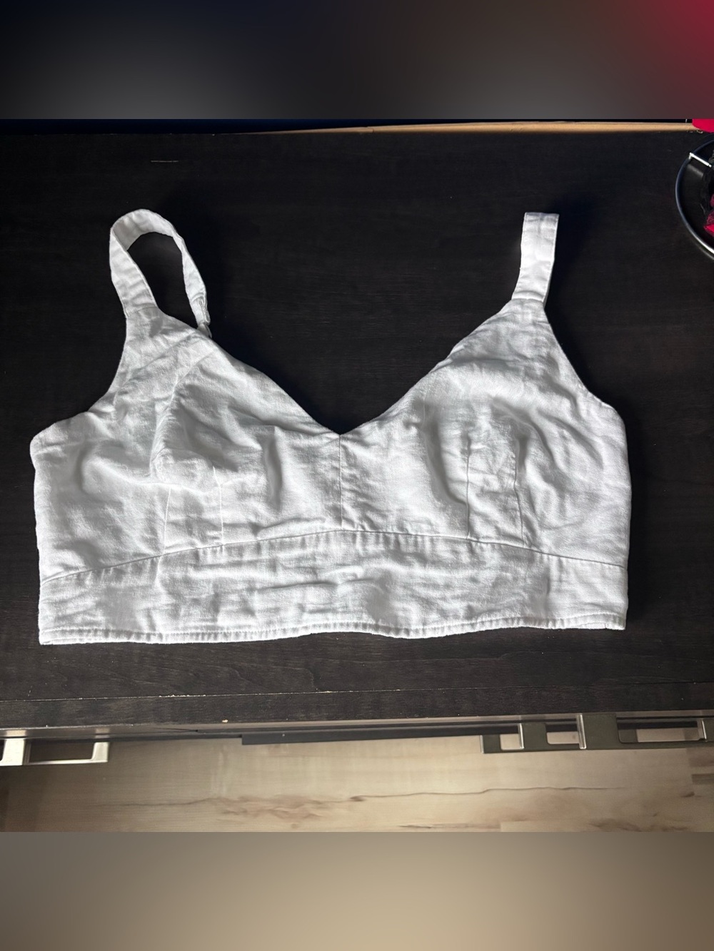 Linen blend Abercrombie bralette crop top